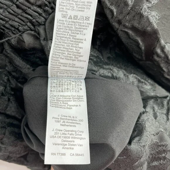 J. Crew Dress Size 10 tiered, black, brocade Babydoll Formal Adjustable Straps - Picture 10 of 13